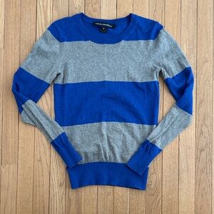 French connection Striped Blue and Gray Crewneck Sweater size M